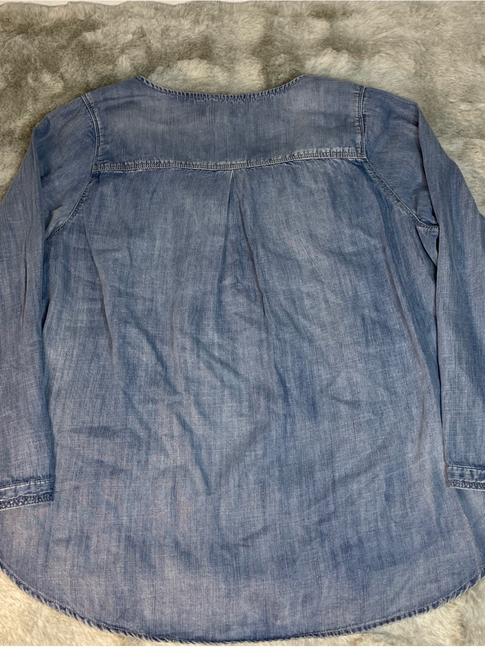 Lane Bryant Light Blue Denim Henley Blouse-0223 - Picture 7 of 7